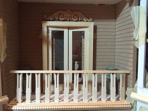 miniature dollhouse assembled porch railings